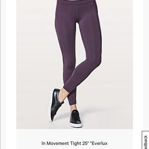 lululemon athletica Pants - Lululemon in movement 25 inch everlux purple lululemon athletica Pants - Lululemon in movement 25 inch everlux purple